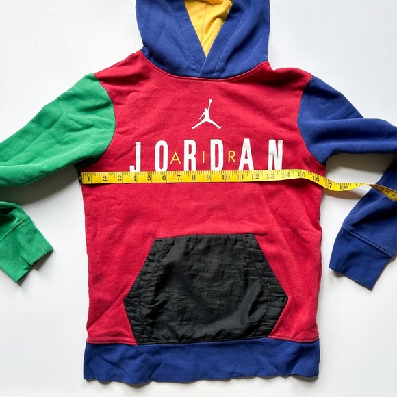 Retro Air Jordan Primary Colorblock Pullover Hoodie Sweatshirt - Picture 3 of 8